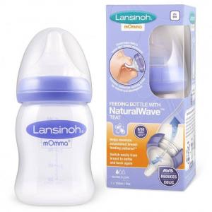SensiMed − Lansinoh Naturalwave Teat, butelka ze smoczkiem − 160 ml