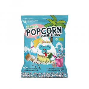 POPCORN Z NIEBIESKIEJ KUKURYDZY Z OLEJEM KOKOSOWYM I SOLĄ HIMALAJSKĄ BEZGLUTENOWY BIO 20 g - BLUECORN