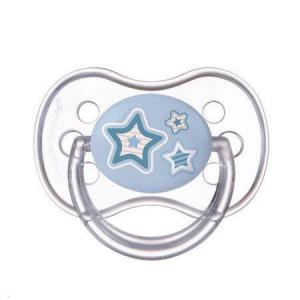CANPOL 22/581 Smoczek uspokajający silikonowy symetryczny 6-18 m-cy Newborn Baby niebieski