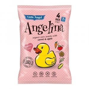 Little Angel − Angelina, chrupki kukurydziane marchew jabłko − 4 x 15 g