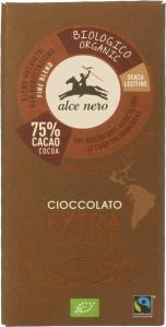 Alce Nero − Czekolada gorzka 75 % fair trade bezglutenowa BIO − 100 g