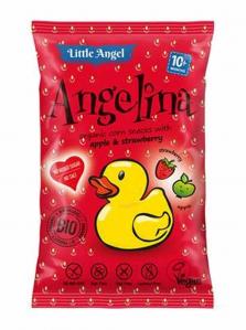 Little Angel − Angelina, chrupki kukurydziane truskawka i jabłko od 10 miesiąca bezgl. BIO − 30 g