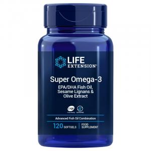LIFE EXTENSION Super Omega-3 EPA/DHA z Lignanami Sezamowymi i Ekstraktem z Oliwek (120 kaps. miękkich)