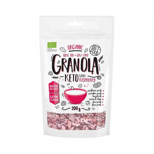 Diet Food − Keto granola z malinami BIO − 200 g