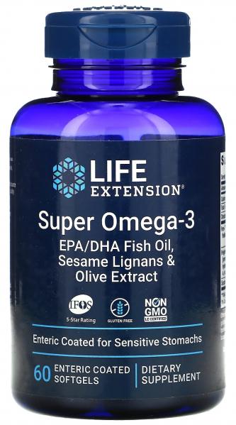 Super Omega-3 EPA/DHA z Lignanami Sezamowymi i Ekstraktem z Oliwek (60 kaps.)