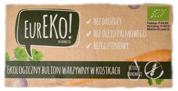 Eureko − Bulion warzywny w kostkach bez drożdży, bez oleju palmowego bezgl. BIO − 100 g