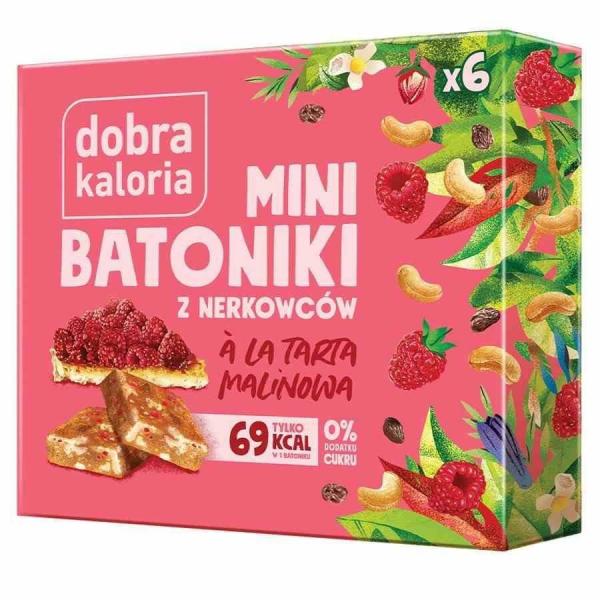 Mini batoniki z nerkowców a'la tarta malinowa (6x17g) DOBRA KALORIA - KUBARA