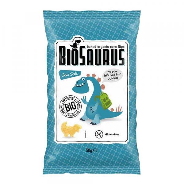 BioSaurus − Chrupki kukurydziane Dinozaury z solą morską bezgl. BIO − 50 g