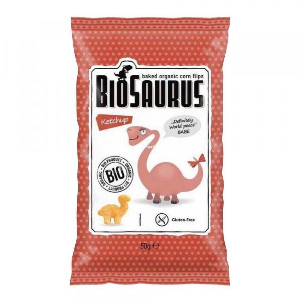 BioSaurus − Chrupki kukurydziane Dinozaury o smaku ketchupowym bezgl. BIO − 50 g