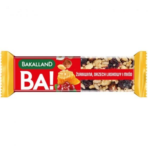 Bakalland Ba! Baton Orzechowy Nuts Żurawina 30g