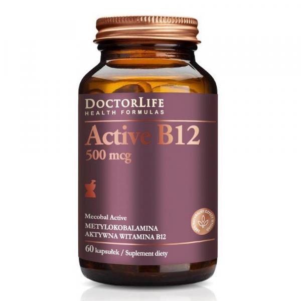 Active B12 aktywna witamina B12 500mg suplement diety 60 kapsułek