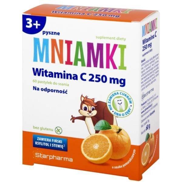 Starpharma − Mniamki Witamina C 250mg, pastylki do ssania dla dzieci − 60 pastyl.