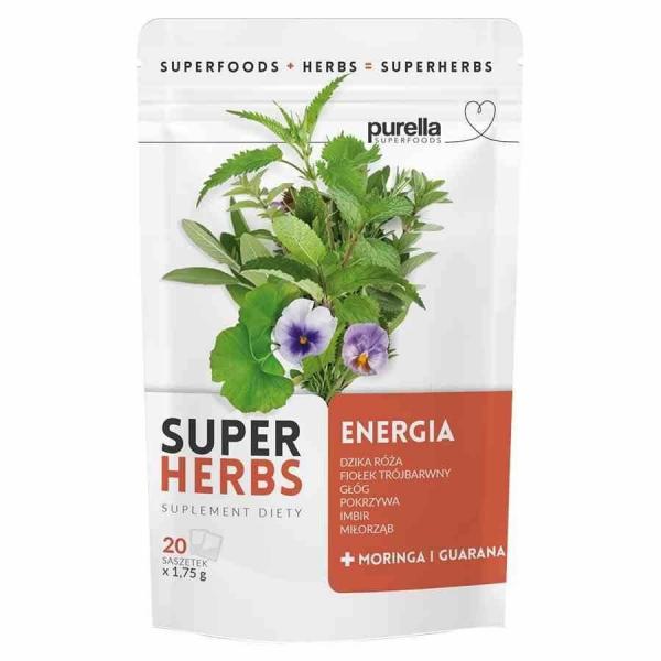 Purella Superfoods Superherbs Mieszanka ziół do zaparzania Energia 35g