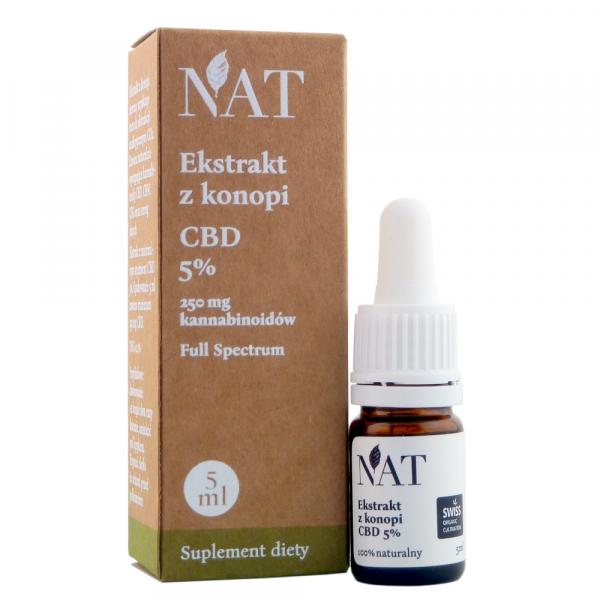 NAT Olejek - ekstrakt z konopi 5% CBD 5ml (mini)