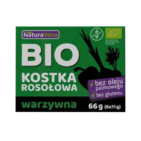 KOSTKA ROSOŁOWA WARZYWNA BEZGLUTENOWA BIO 66 g - NATURAVENA