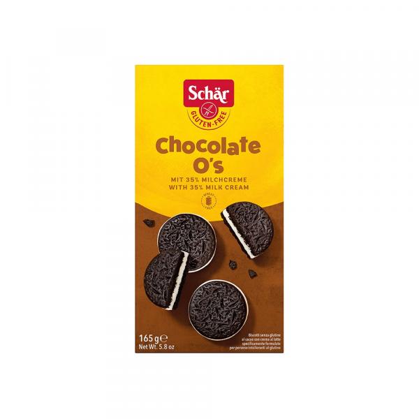 Schar − Chocolate O's, ciastka z kremem mleczne bezglutenowe − 165 g