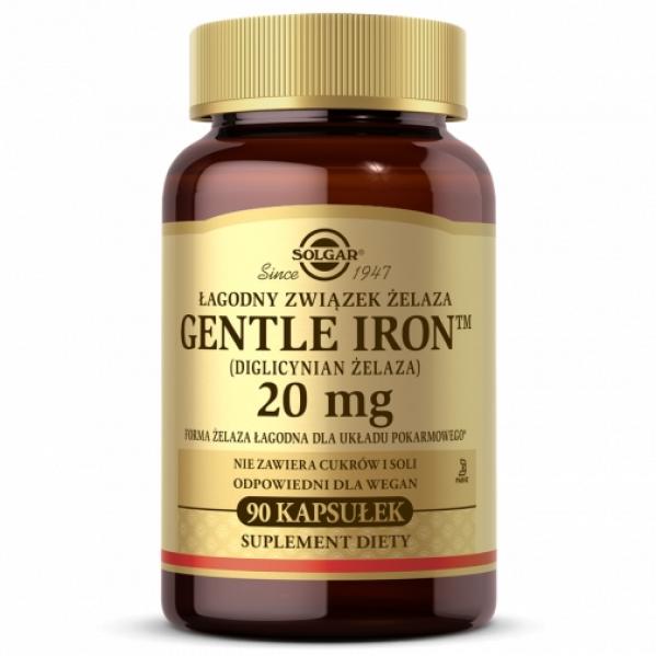 Solgar Gentle Iron (diglicynian żelaza) 20 mg 90 kapsułek