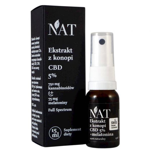 NAT Olejek z konopi 5% CBD + melatonina 15ml