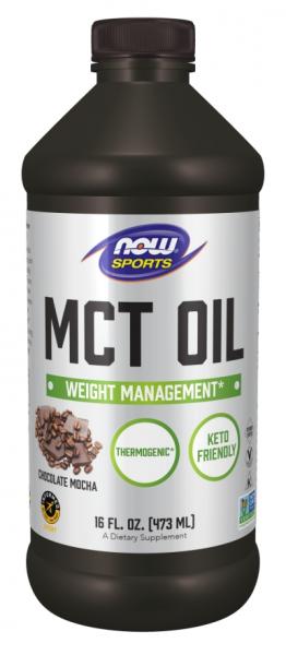 NOW FOODS MCT Oil - Olej MCT - smak Chocolate mocha (473 ml)