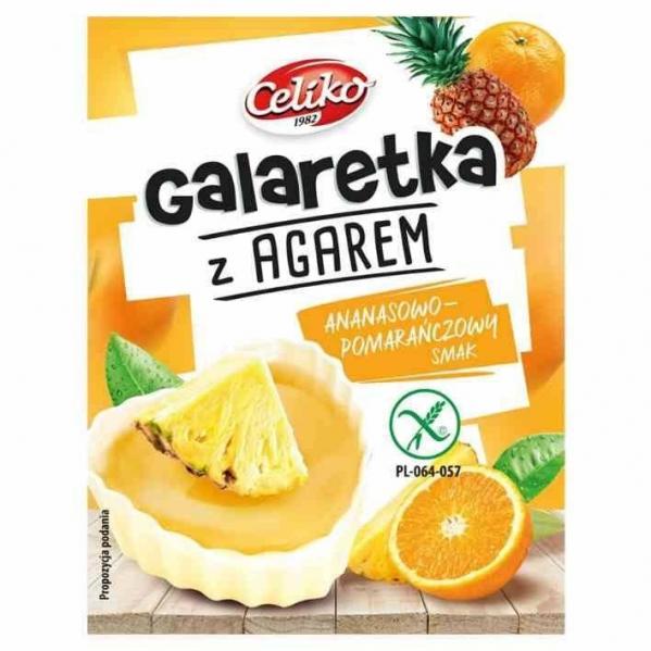 Galaretka z agarem o smaku ananas-pomarańczowy bez glutenu Celiko, 45g