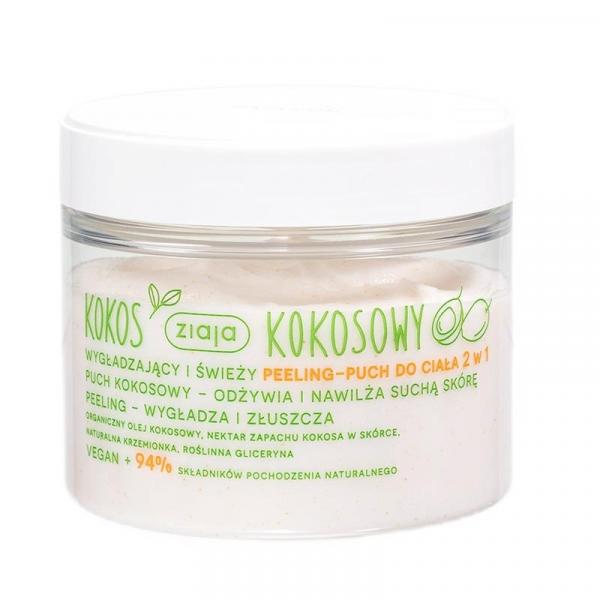 Kokos Kokosowy wygładzający i świeży peeling-puch do ciała 2w1 270ml