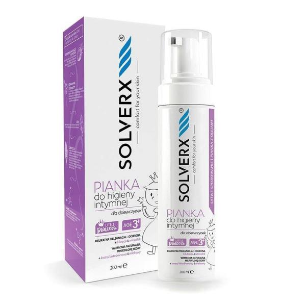 SOLVERX Sensitive Skin Pianka do higieny intymnej dla dziewczynek 3+ 200ml