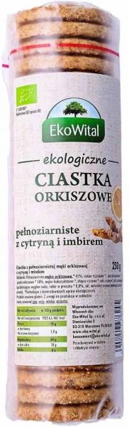 EkoWital − Ciastka orkiszowe pełnoziarniste − 250 g