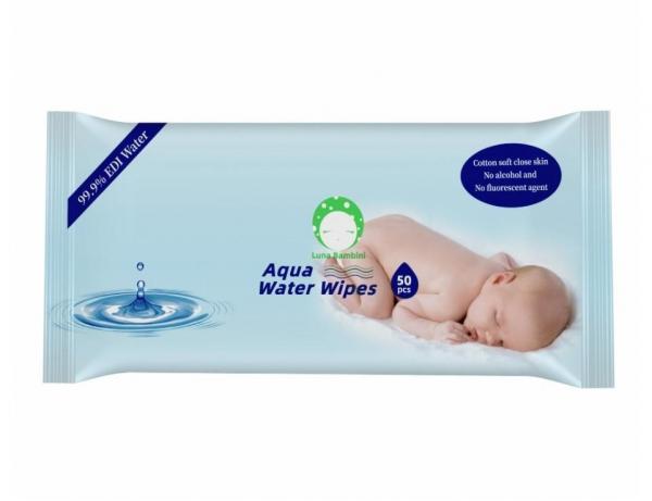 Luna Bambini, Chusteczki wodne Aqua Water Wipes, 50szt.