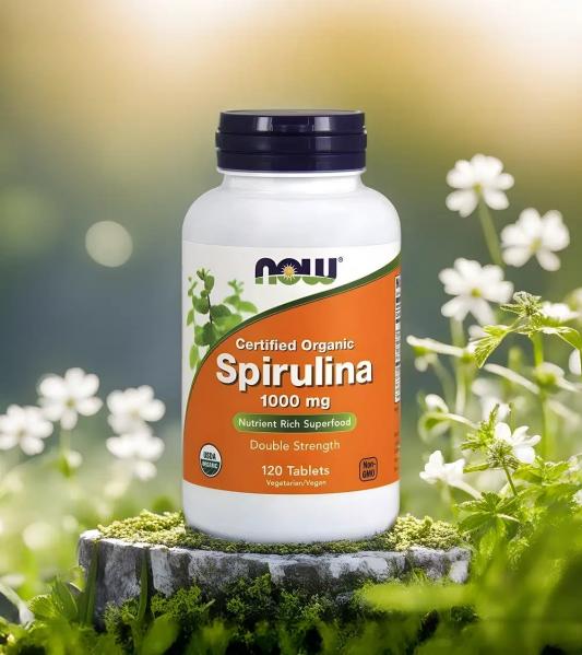 Now Foods - EKO Spirulina 1000 mg - 120 tabl.