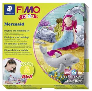 Masa plastyczna Fimo Kids Form&Play Syrenka zestaw 4 kolory po 42g + akcesoria