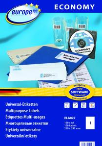 Uniwersalne etykiety Economy A4 - 210x297mm /100 ark