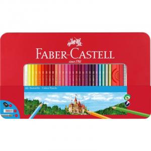 Kredki ołówkowe Faber-Castell Zamek - 60 kolorów - opakowanie metalowe