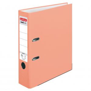 Segregator A4 Herlitz Q.file - 8cm - łososiowy