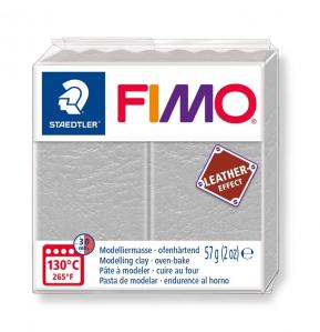 Masa plastyczna Fimo Leather Effect kostka 57g - jasnoszary