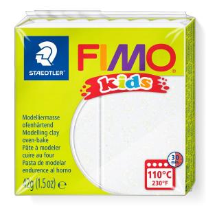 Masa plastyczna Fimo Kids kostka 42g - biały brokatowy