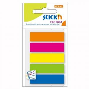 Zakładki indeksujące Stick'n 12x45mm - 5 kolorów neon