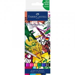Pisaki akwarelowe dwustronne Faber-Castell Goldfaber Aqua Graffiti - 6 kolorów