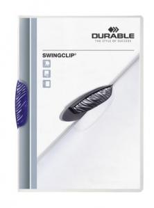 Skoroszyt zaciskowy Swingclip - transparentny z granatowym zaciskiem