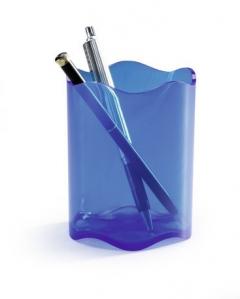 Pojemnik na długopisy TREND - niebieski / transparentny