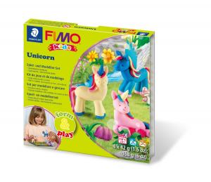 Masa plastyczna Fimo Kids Form&Play Jednorożce zestaw 4 kolory po 42g + akcesoria