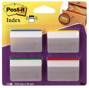 Zakładki indeksujące 3M Post-it (686-A1) PP, wygięte, 50,8x38mm, 4x6k - mix kolorów