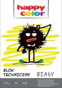 Blok techniczny A4 Happy Color- biały, 10k