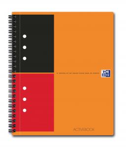 Kołonotatnik Oxford Activebook z tagami B5 w linie - pomarańczowy