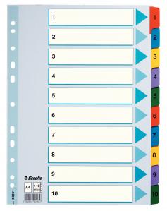 Przekładki kartonowe Esselte Mylar A4 numeryczne 1-10