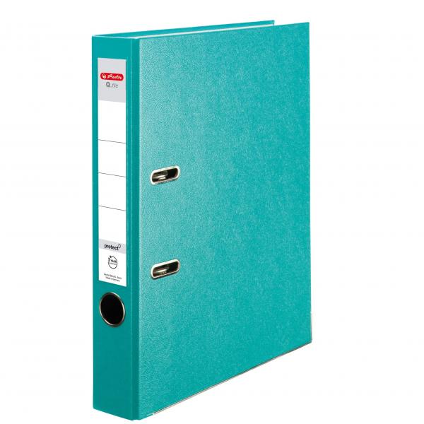 Segregator A4 Herlitz Q.file - 5cm - turkusowy