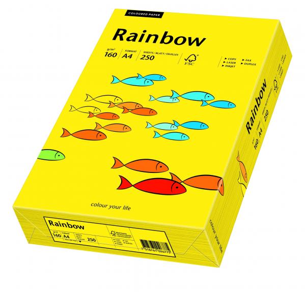 Papier kolorowy Rainbow A4 160g/250ark., nr 18 - żółty ciemny