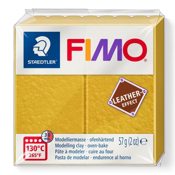 Masa plastyczna Fimo Leather Effect kostka 57g - ochra