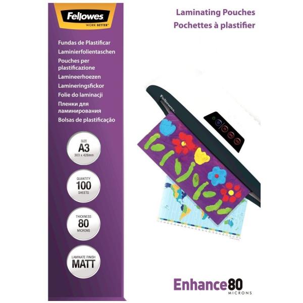 Folia do laminowania Fellowes matowa A3 80mic./100szt.