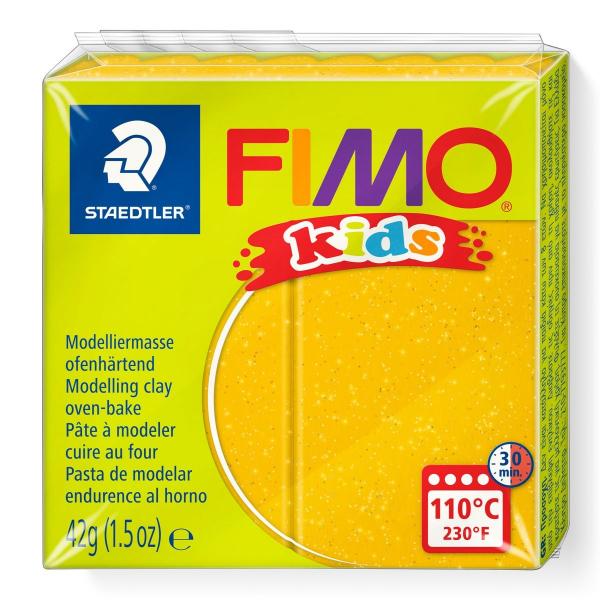 Masa plastyczna Fimo Kids kostka 42g - złota brokatowa