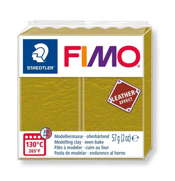 Masa plastyczna Fimo Leather Effect kostka 57g - oliwkowy